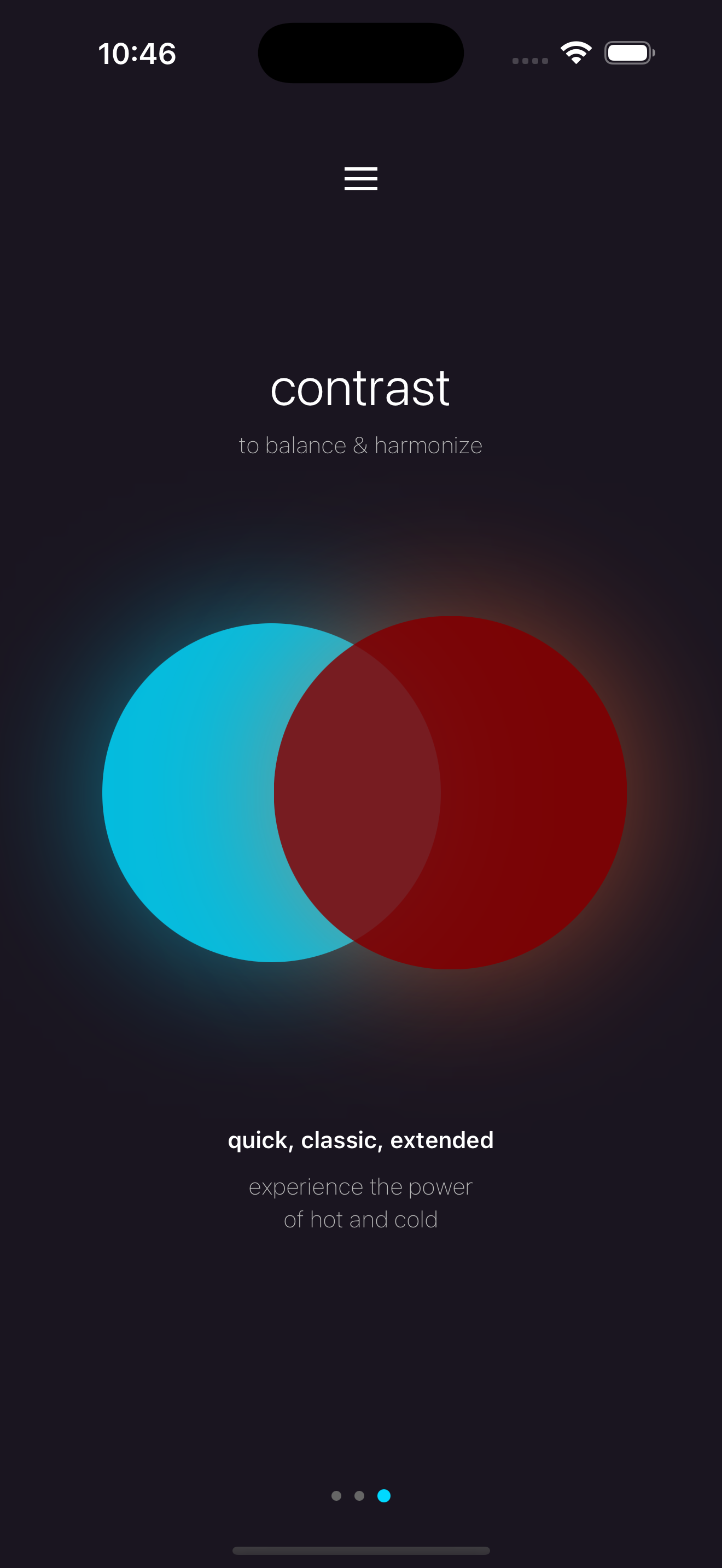 Contrast therapy screen